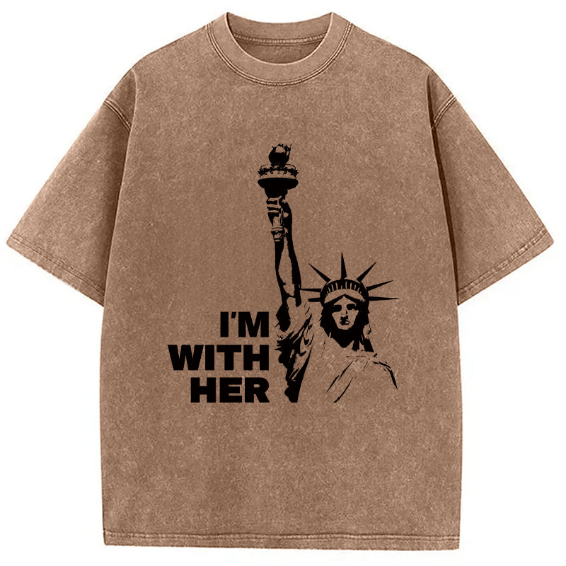 I'm With Her Washed T-Shirt