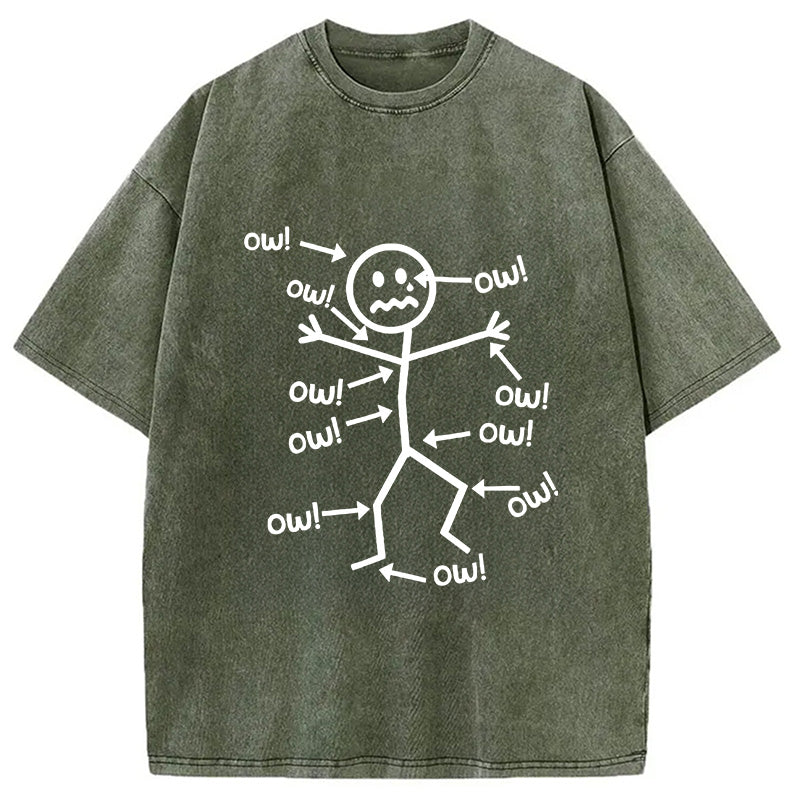 Ow Ow Ow Funny Scream Washed T-Shirt