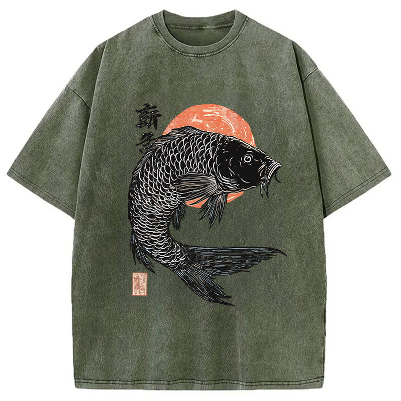Vintage Koi Rice Sack Washed T-Shirt