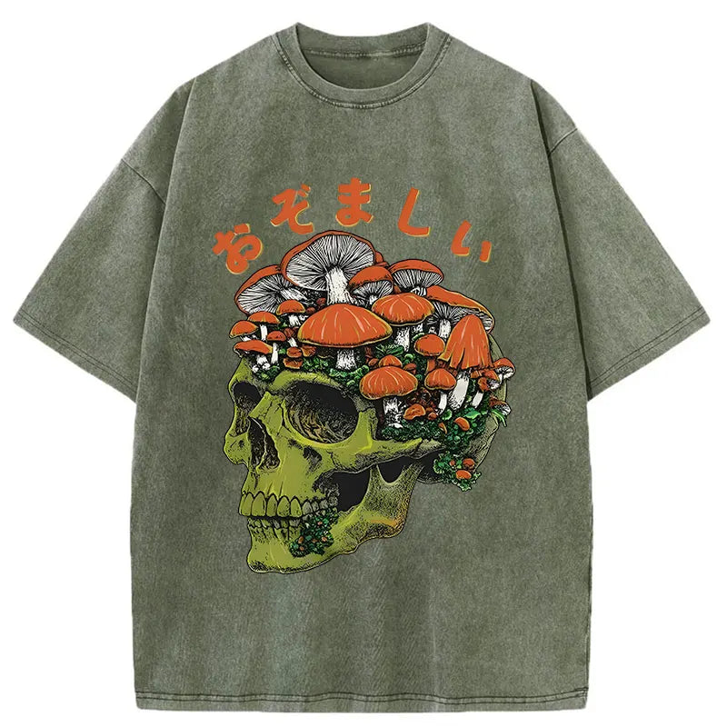 Mushroom Skull Washed T-Shirt