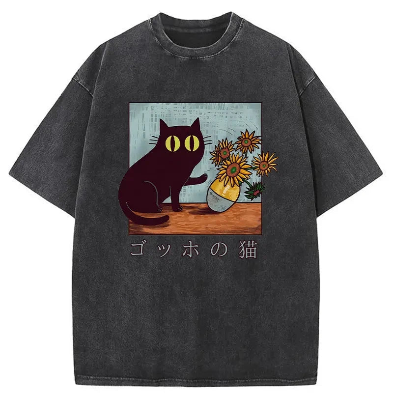 Van Gogh's Cat Washed T-Shirt
