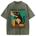 Cat Hugging Person Washed T-Shirt