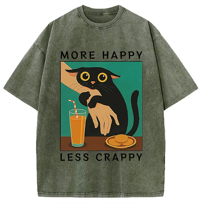 Cat Hugging Person Washed T-Shirt