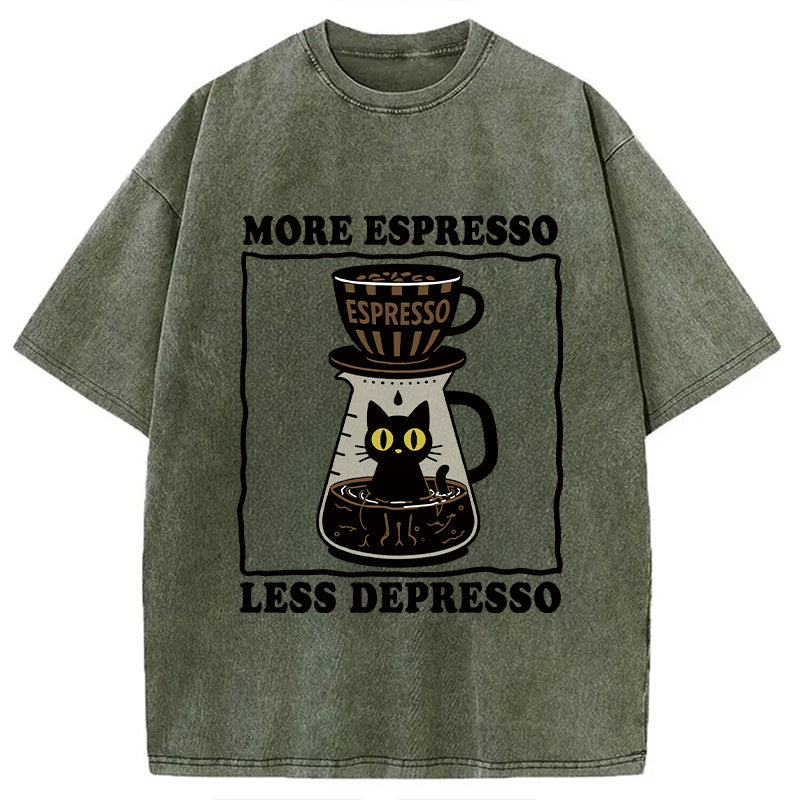 Cats And Coffee Washed T-Shirt