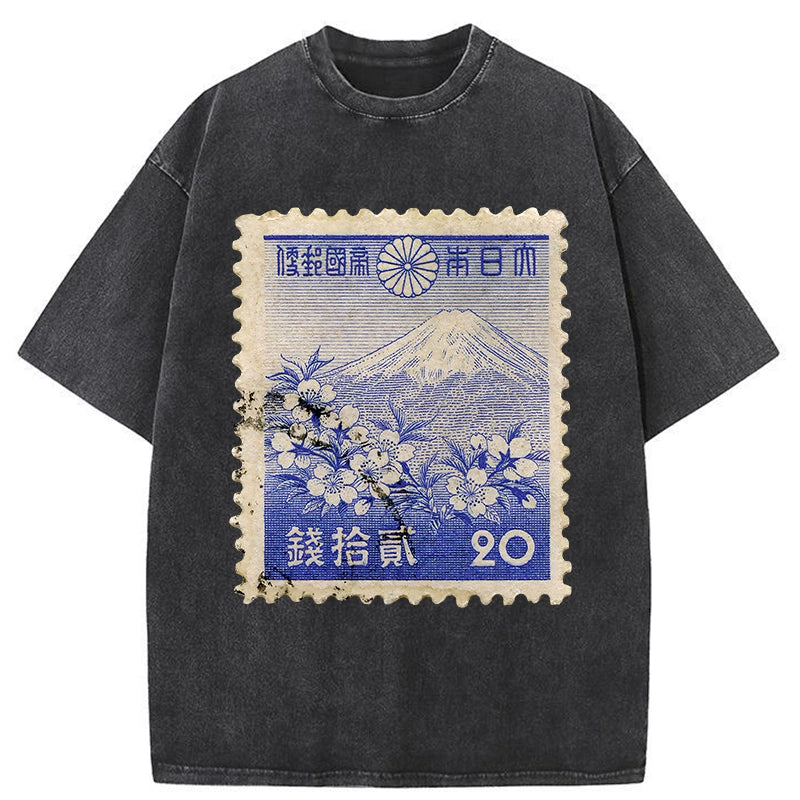 Japan Vintage Stamp Washed T-Shirt