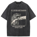 Unisex Raccoon Bites Washed T-Shirt