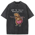 Unisex Capybaras That Do Bad Things Washed T-Shirt