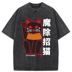 Magic Lucky Cat Washed T-Shirt