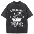 Funny Electric Shock Skeleton Washed T-Shirt