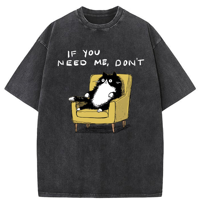 Unisex Unavailable Cat Washed T-Shirt