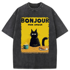 Unisex Bonjour Mon Amour Washed T-Shirt