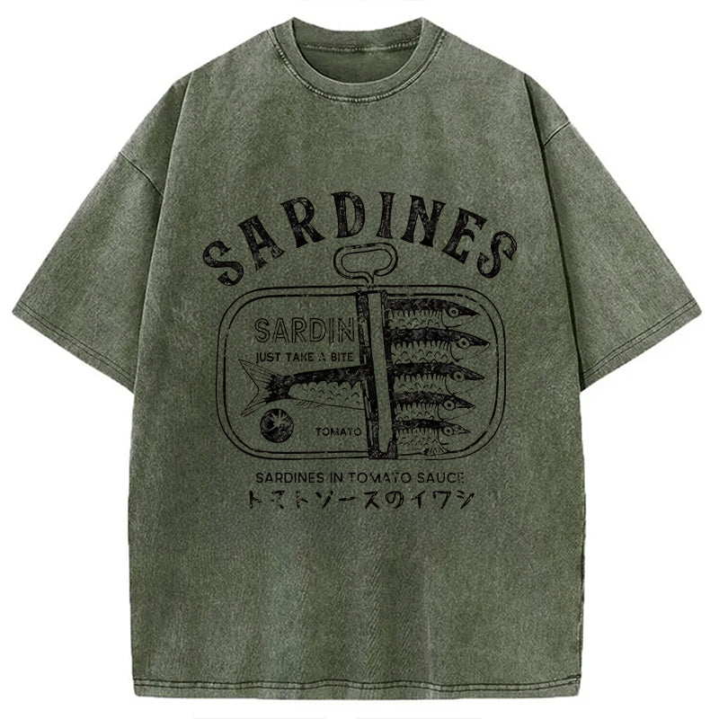 Delicious Canned Sardine Washed T-Shirt