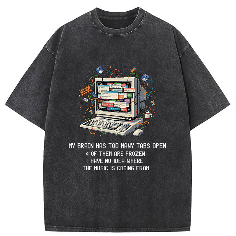 Unisex My Brain Has Crashed Washed T-Shirt