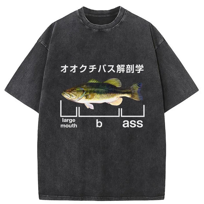 Largemouth Bass Anatomy Washed T-Shirt