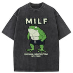 Unisex MILF Frog Washed T-Shirt