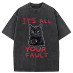 Unisex Cat's Accusation Washed T-Shirt