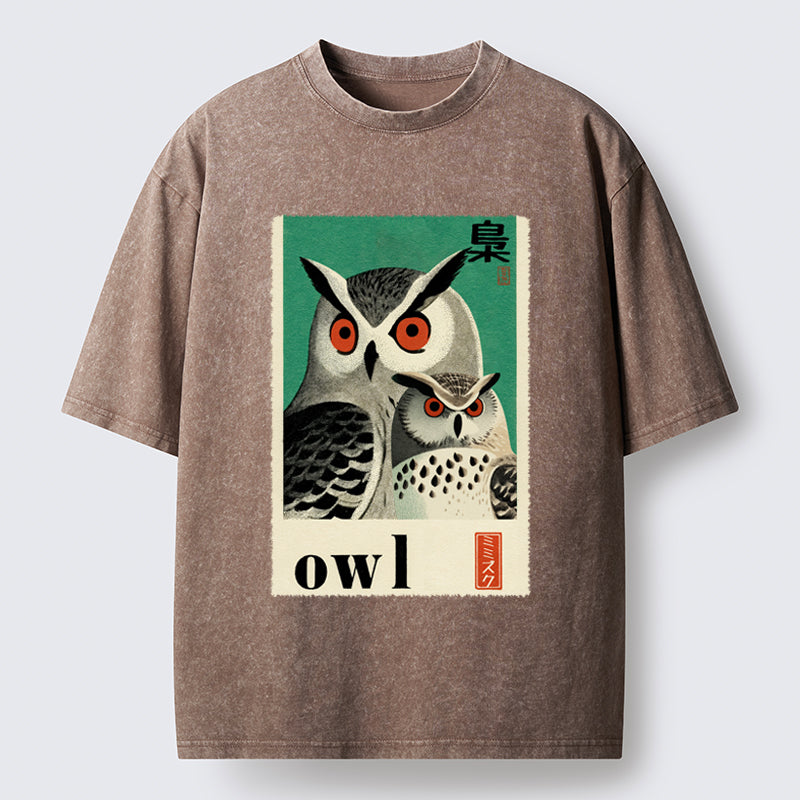 Unisex Eagle Owls Washed T-Shirt