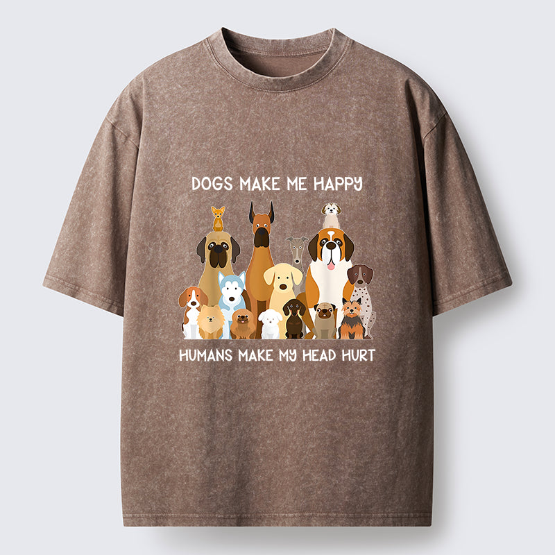 Unisex I Like Dogs Washed T-Shirt
