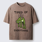 Unisex Tired Of Everything Frog Washed T-Shirt