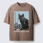 Unisex Chess And Cat Washed T-Shirt