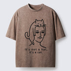Unisex Not Hat It’s A Cat Washed T-Shirt