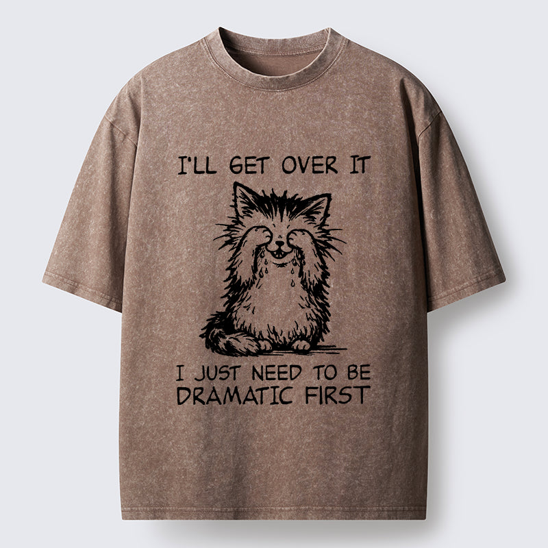 Dramatic First Cat Washed T-Shirt