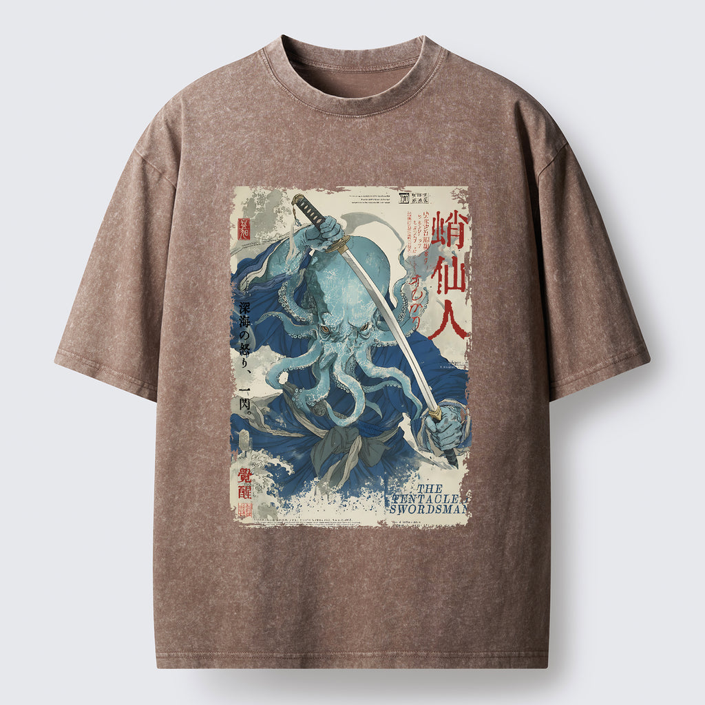 Cool Octopus Sage Washed T-Shirt