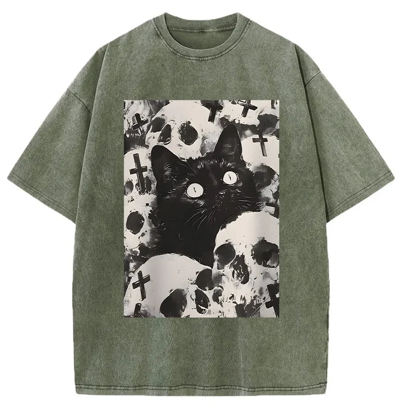 Desperate Cat Washed T-Shirt