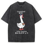 Certified Funny Silly Goose  Washed T-Shirt