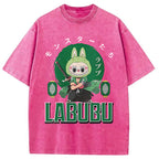 Samurai-Themed Labubu Washed T-Shirt