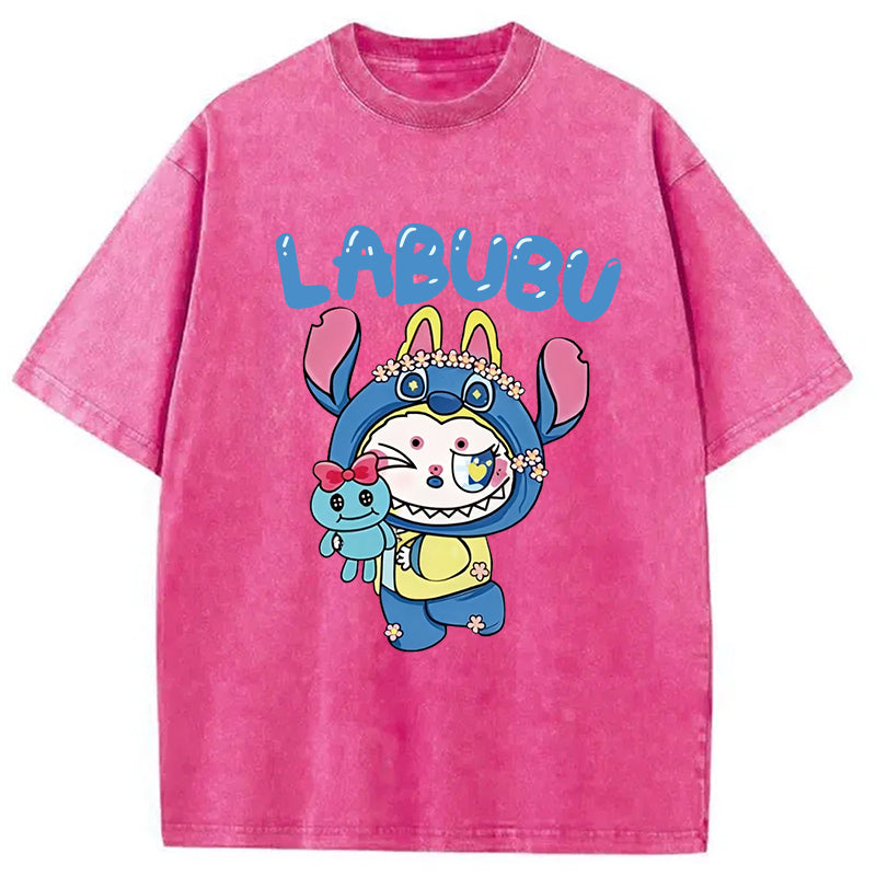 Labubu Cute Bunny Washed T-Shirt