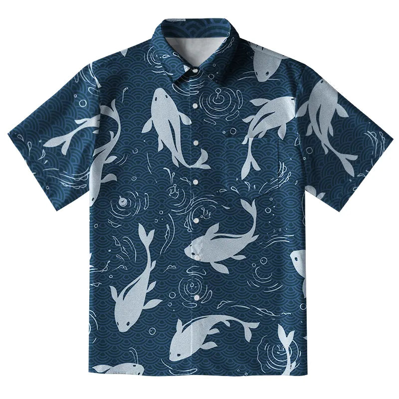 Playful Dolphins In Waves Button-up Shirt