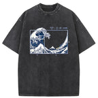 Ukiyoe Waves Japan Washed T-Shirt