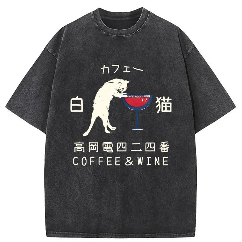 White Cat Japanese Washed T-Shirt