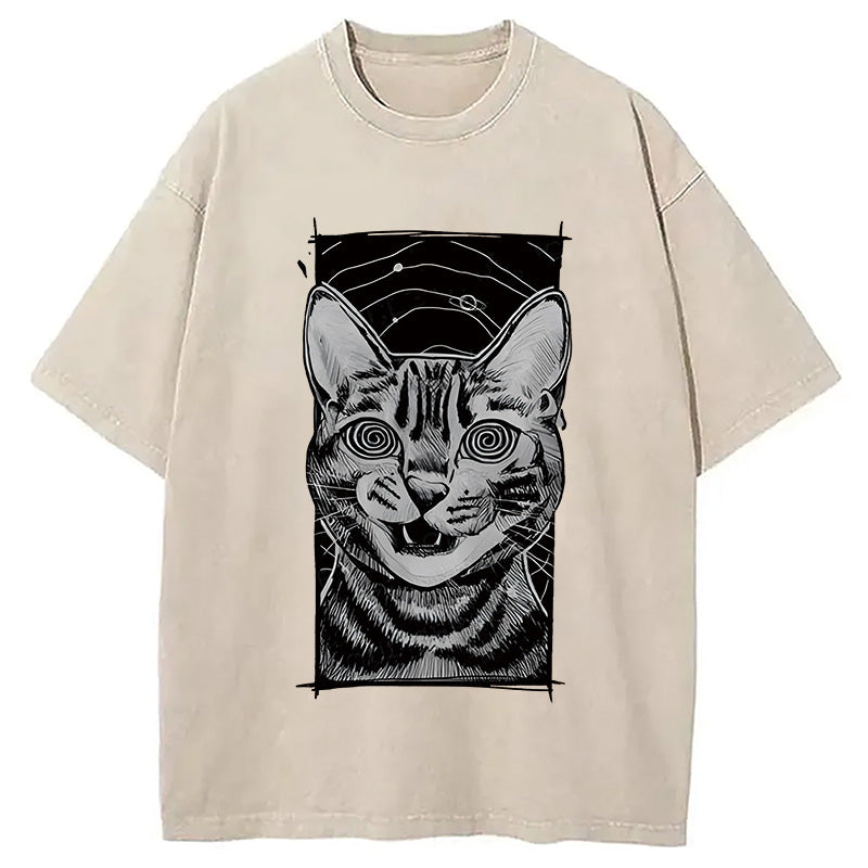 Hypnotic Cat Washed T-Shirt