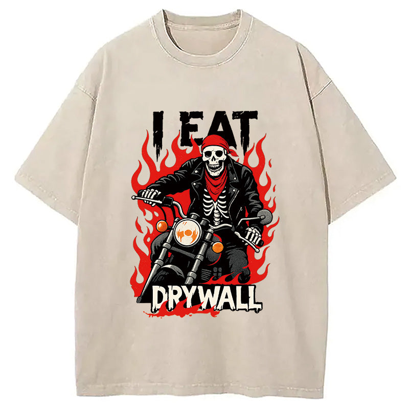 Eat Drywall Funny Meme Washed T-Shirt