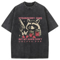 Strawberry Jams Glock Funny Raccoon Washed T-Shirt