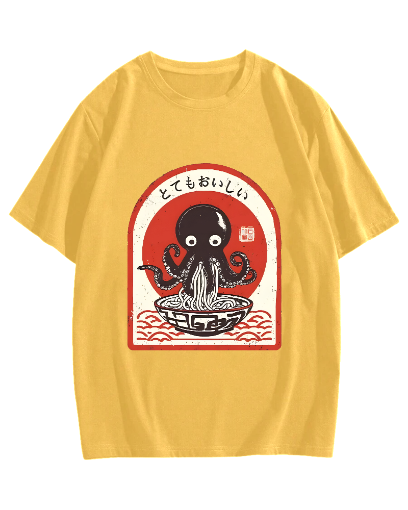 Ramen Lover Octopus Cotton casual T-shirt