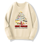 Christmas Fish Tree Japanese Style Cotton Pullover Sweatshirt
