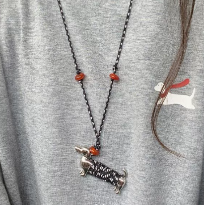 Dachshund Woven Pendant Necklace