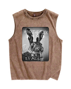 Who Is Alice? Vintage Distressed Washed Tank Top