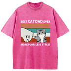 Funny Cat Dad Washed T-Shirt