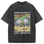 Possums Eating Spaghetti Washed T-Shirt