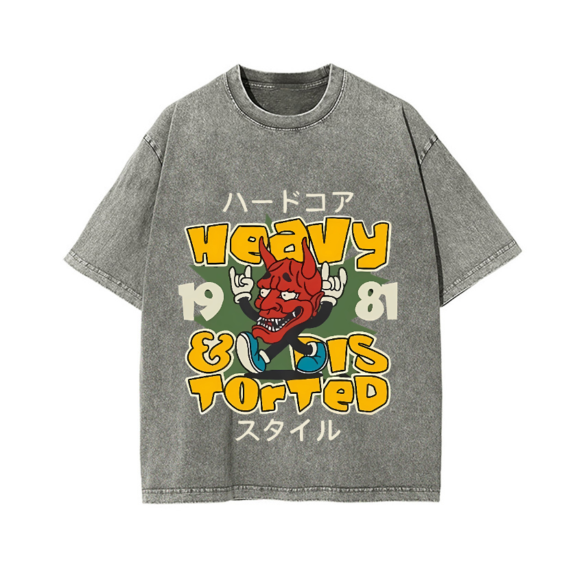 Hannya Vintage Wash Japanese Design T-Shirt