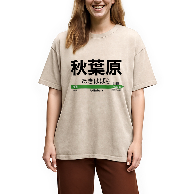 Akihabara Station Washed T-Shirt