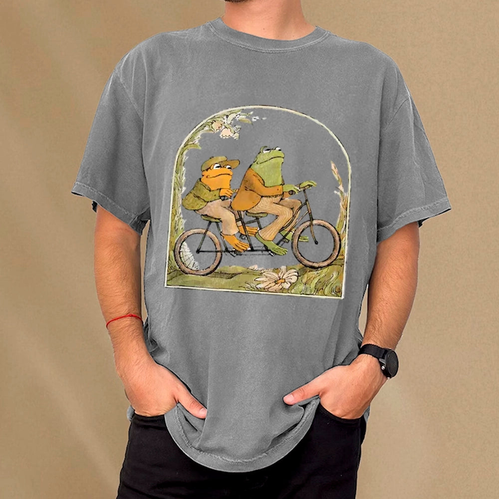 Frog And Toad Book Vintage Unisex Washed T-shirt