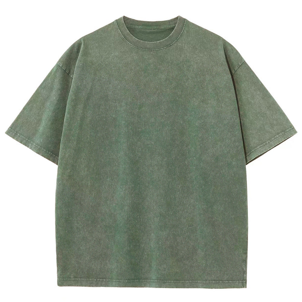 Fish And Fish Bone Washed Vintage Short Sleeves T-Shirt