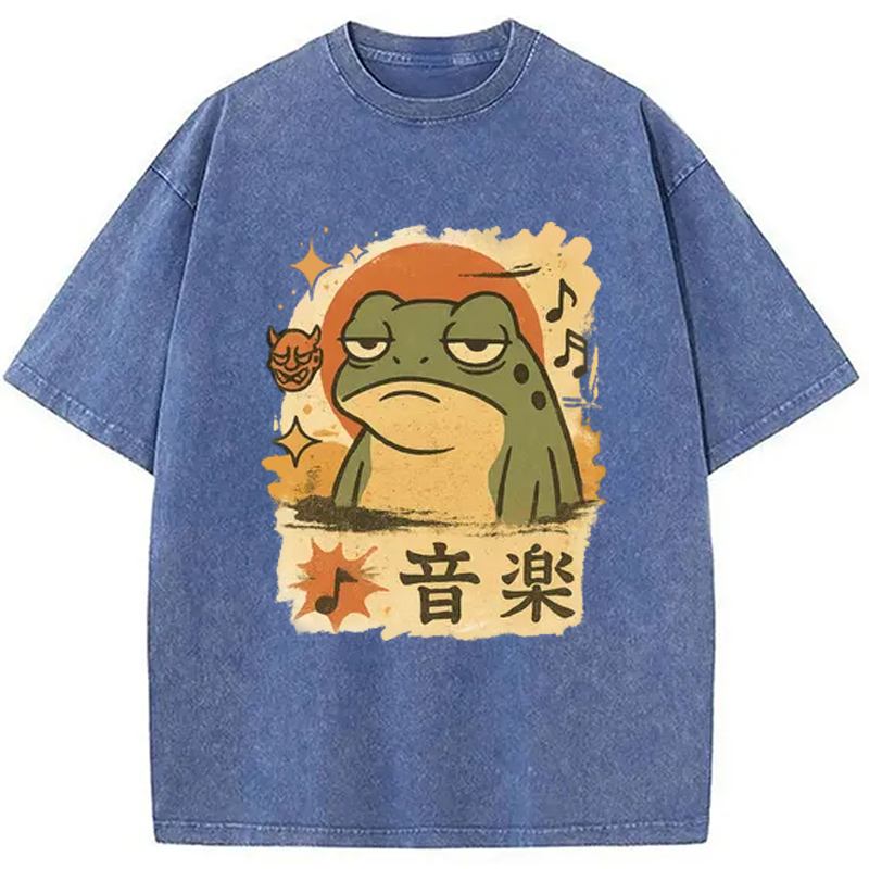 Unimpressed Frog Japanese Washed T-Shirt