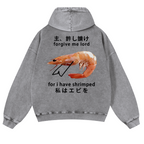 Shrimp Vintage Washed Cotton Back Art Hoodie