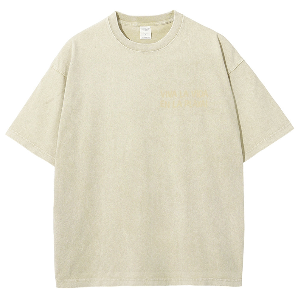 Polka Dot Fish Washed Vintage Short Sleeves T-Shirt